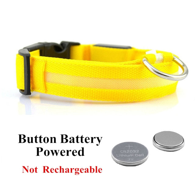 USB Rechargeable Pet Dog LED Glowing Collar Pet Luminous Flashing Necklace Outdoor Walking Dog Night Safety Supplies