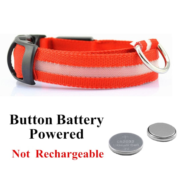 USB Rechargeable Pet Dog LED Glowing Collar Pet Luminous Flashing Necklace Outdoor Walking Dog Night Safety Supplies