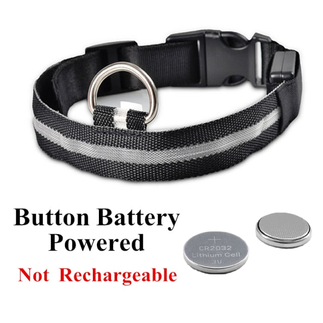 USB Rechargeable Pet Dog LED Glowing Collar Pet Luminous Flashing Necklace Outdoor Walking Dog Night Safety Supplies