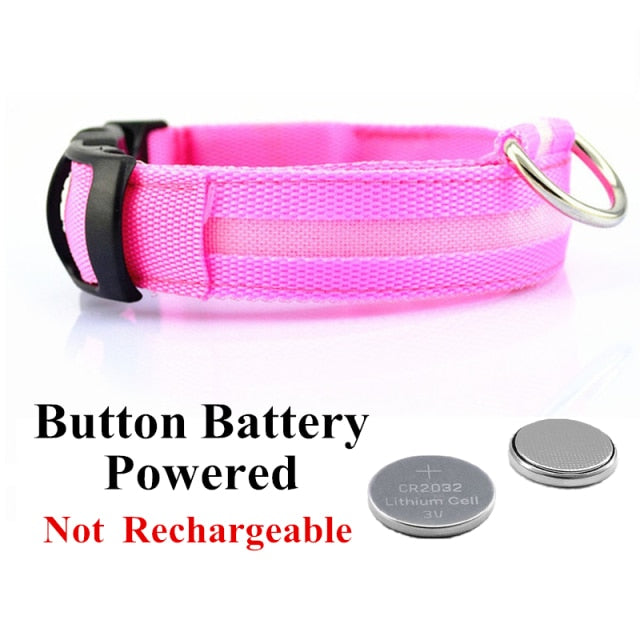 USB Rechargeable Pet Dog LED Glowing Collar Pet Luminous Flashing Necklace Outdoor Walking Dog Night Safety Supplies