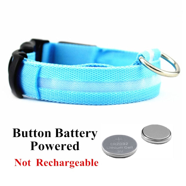USB Rechargeable Pet Dog LED Glowing Collar Pet Luminous Flashing Necklace Outdoor Walking Dog Night Safety Supplies