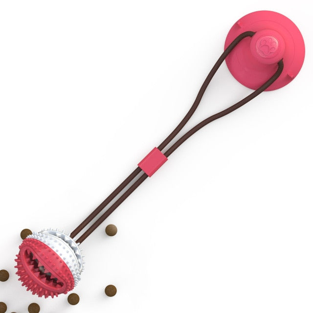Dog Rope Ball Pull Toy with Suction Cup Chew Tug Toys Sucker Ball Can Leakage food Dog Toothbrush Teether