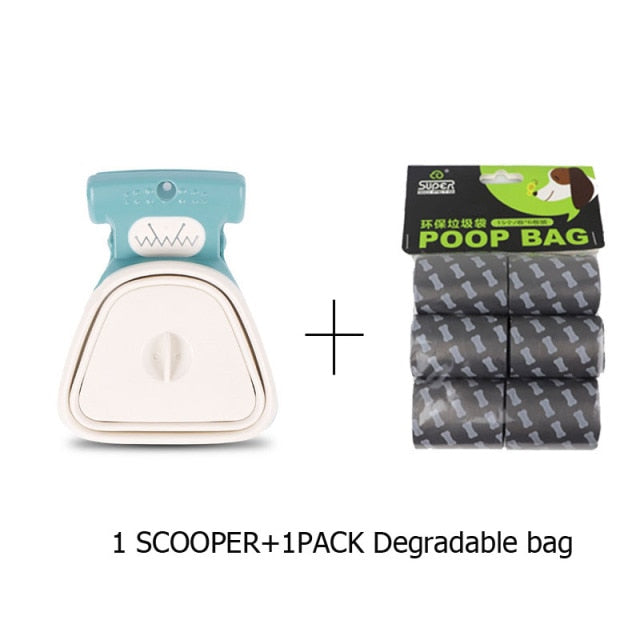 Dog Pet Shovel Travel Foldable Poop Collector with 1 Roll Decomposable Bags