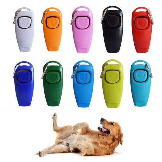 2 In 1 Clicker Dog Training Whistle With Key Ring