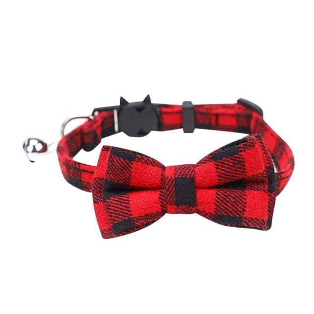 Safety Elastic Bowtie With Bell Small Dog or Cat Collar Soft Fruit Pattern