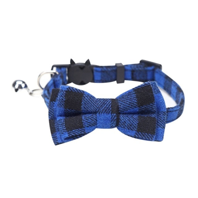 Safety Elastic Bowtie With Bell Small Dog or Cat Collar Soft Fruit Pattern