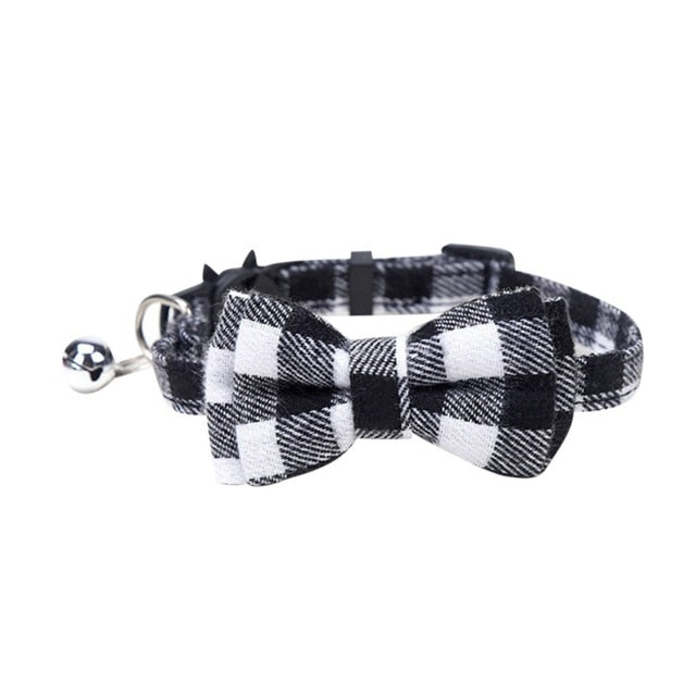 Safety Elastic Bowtie With Bell Small Dog or Cat Collar Soft Fruit Pattern