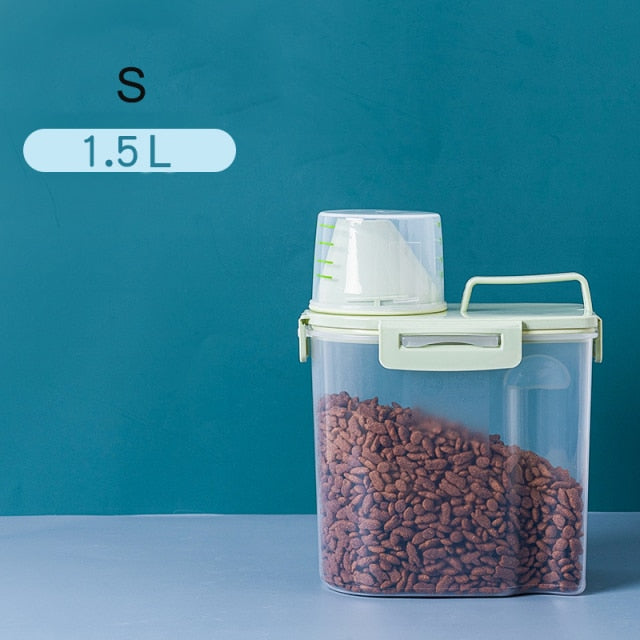 SHUANGMAO Dog/ Cat Dry Food Storage Container 12.5L Moisture Proof Seal With Measuring Cup