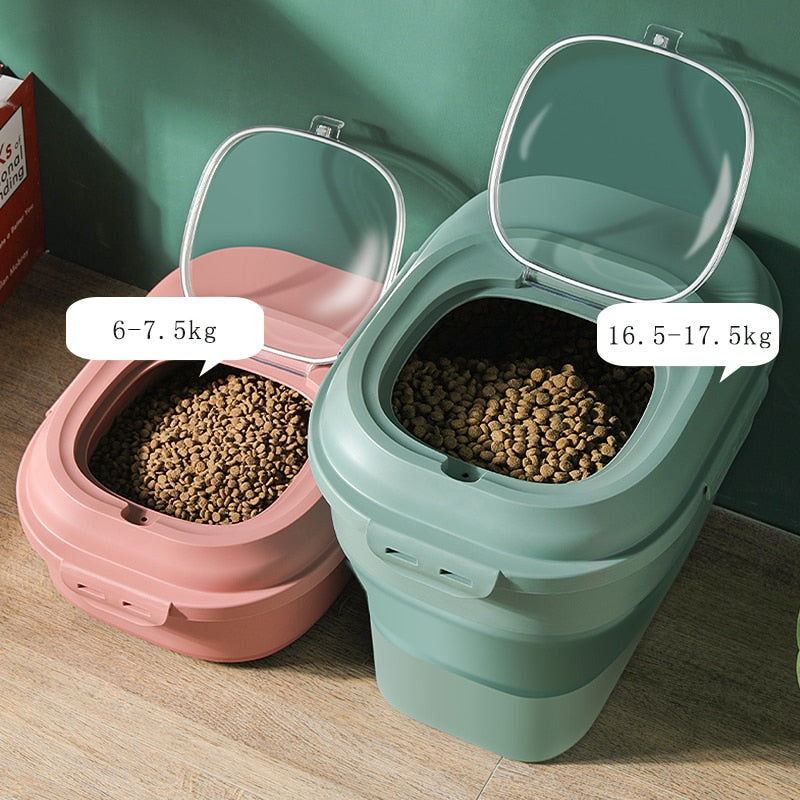 SHUANGMAO Dog/ Cat Dry Food Storage Container 12.5L Moisture Proof Seal With Measuring Cup