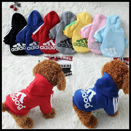 Adidog Dog Clothes for Small, Medium, and Large Dogs, Cotton Hooded Warm Jacket